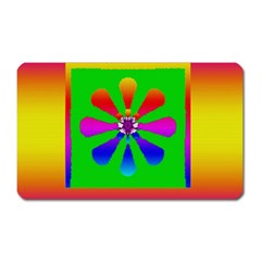 Flower Mosaic Magnet (rectangular) by pepitasart