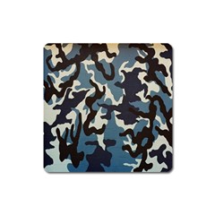 Blue Water Camouflage Square Magnet by Nexatart