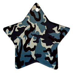 Blue Water Camouflage Star Ornament (two Sides) by Nexatart