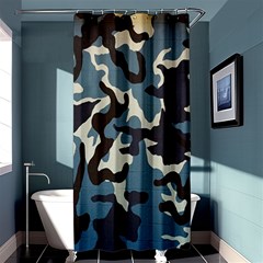 Blue Water Camouflage Shower Curtain 36  X 72  (stall)  by Nexatart