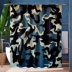 Blue Water Camouflage Shower Curtain 60  X 72  (medium)  by Nexatart