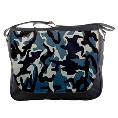 Blue Water Camouflage Messenger Bags by Nexatart