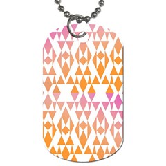 Geometric Abstract Orange Purple Pattern Dog Tag (one Side) by Nexatart