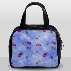 Ladybug Blue Nature Classic Handbags (2 Sides) by Nexatart