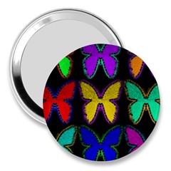 Butterflies Pattern 3  Handbag Mirrors by Nexatart