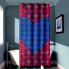 Butterfly Heart Pattern Shower Curtain 36  X 72  (stall)  by Nexatart