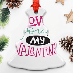 I Love You My Valentine (white) Our Two Hearts Pattern (white) Ornament (christmas Tree)  by FashionFling