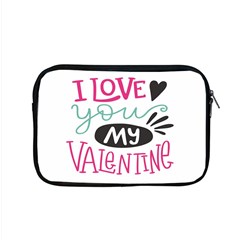 I Love You My Valentine (white) Our Two Hearts Pattern (white) Apple Macbook Pro 15  Zipper Case by FashionFling