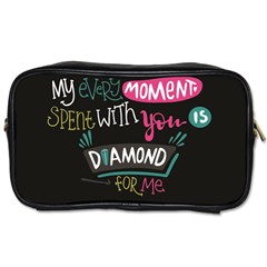 My Every Moment Spent With You Is Diamond To Me / Diamonds Hearts Lips Pattern (black) Toiletries Bags 2-side by FashionFling