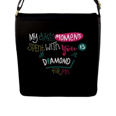 My Every Moment Spent With You Is Diamond To Me / Diamonds Hearts Lips Pattern (black) Flap Messenger Bag (l)  by FashionFling