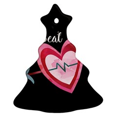 You Are My Beat / Pink And Teal Hearts Pattern (black)  Ornament (christmas Tree)  by FashionFling