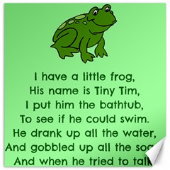 Little Frog Poem Canvas 16  X 16   by athenastemple