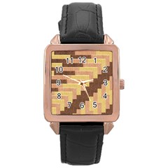 Fabric Textile Tiered Fashion Rose Gold Leather Watch  by Nexatart