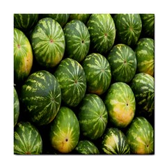 Food Summer Pattern Green Watermelon Tile Coasters by Nexatart