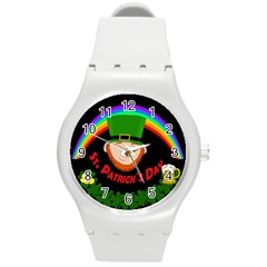 St  Patrick s Day Round Plastic Sport Watch (m) by Valentinaart