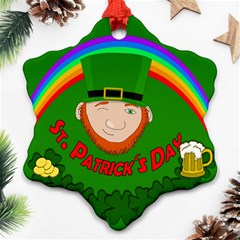 St  Patrick s Day Ornament (snowflake) by Valentinaart