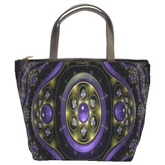 Fractal Sparkling Purple Abstract Bucket Bags by Nexatart