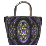 Fractal Sparkling Purple Abstract Bucket Bags Front