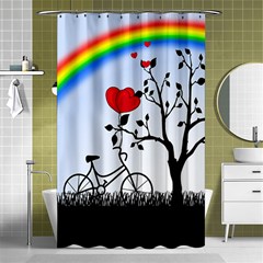 Love Hill - Rainbow Shower Curtain 48  X 72  (small)  by Valentinaart