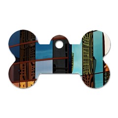 Glass Facade Colorful Architecture Dog Tag Bone (two Sides) by Nexatart