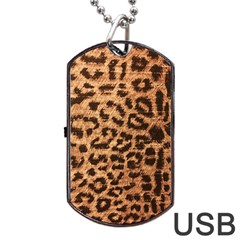 Leopard Print Animal Print Backdrop Dog Tag Usb Flash (one Side) by Nexatart