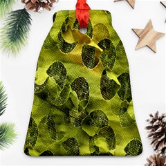 Olive Seamless Camouflage Pattern Bell Ornament (two Sides) by Nexatart