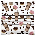 Donuts and coffee pattern Large Flano Cushion Case (Two Sides) Front