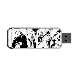 Pattern Color Painting Dab Black Portable Usb Flash (two Sides) by Nexatart