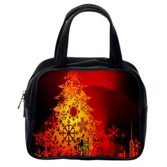 Red Silhouette Star Classic Handbags (one Side) by Nexatart