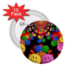 Smiley Laugh Funny Cheerful 2 25  Buttons (10 Pack)  by Nexatart