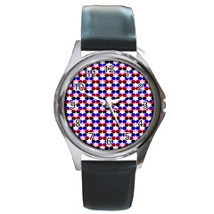 Star Pattern Round Metal Watch by Nexatart