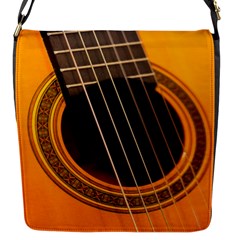 Vintage Guitar Acustic Flap Messenger Bag (s) by Nexatart