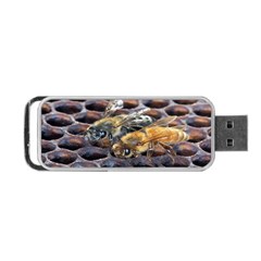 Worker Bees On Honeycomb Portable Usb Flash (two Sides) by Nexatart