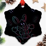 Easter Bunny Hare Rabbit Animal Snowflake Ornament (Two Sides) Front