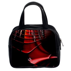 Red Black Fractal Mathematics Abstract Classic Handbags (2 Sides) by Amaryn4rt