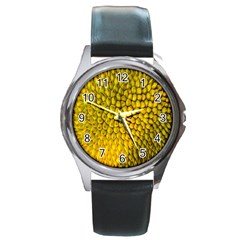 Jack Shell Jack Fruit Close Round Metal Watch by Amaryn4rt