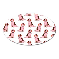 Dog Animal Pattern Oval Magnet by Amaryn4rt