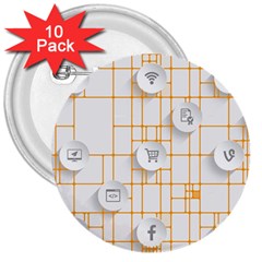 Icon Media Social Network 3  Buttons (10 Pack)  by Amaryn4rt