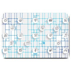 Icon Media Social Network Large Doormat  by Amaryn4rt