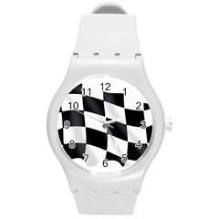 Flag Chess Corse Race Auto Road Round Plastic Sport Watch (m) by Amaryn4rt