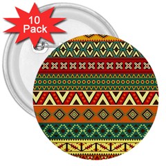 Mexican Folk Art Patterns 3  Buttons (10 Pack)  by Amaryn4rt