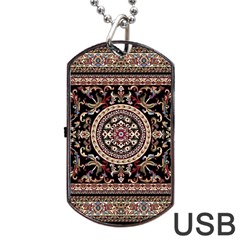 Vectorized Traditional Rug Style Of Traditional Patterns Dog Tag Usb Flash (two Sides) by Amaryn4rt