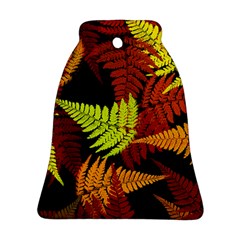 3d Red Abstract Fern Leaf Pattern Ornament (bell) by Amaryn4rt