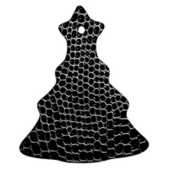 Black White Crocodile Background Ornament (christmas Tree)  by Simbadda