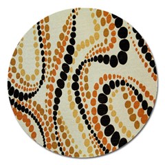 Polka Dot Texture Fabric 70s Orange Swirl Cloth Pattern Magnet 5  (round) by Simbadda