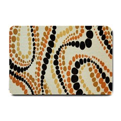 Polka Dot Texture Fabric 70s Orange Swirl Cloth Pattern Small Doormat  by Simbadda