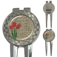 Vintage Tulips 3-in-1 Golf Divots by Valentinaart