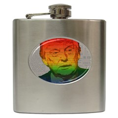 Rainbow Trump  Hip Flask (6 Oz) by Valentinaart