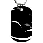 Cat Black Vector Minimalism Dog Tag (Two Sides) Front