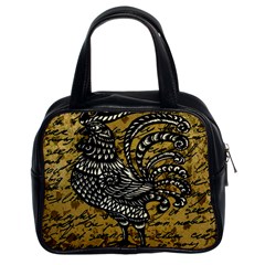 Vintage Rooster  Classic Handbags (2 Sides) by Valentinaart